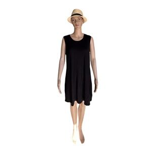 NWT ANOTHER LOVE Justine Black Ribbed Sleeveless Mini Dress‎ Large